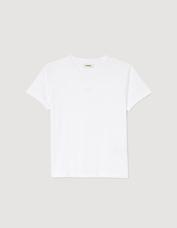 Double S T-shirt white Femme