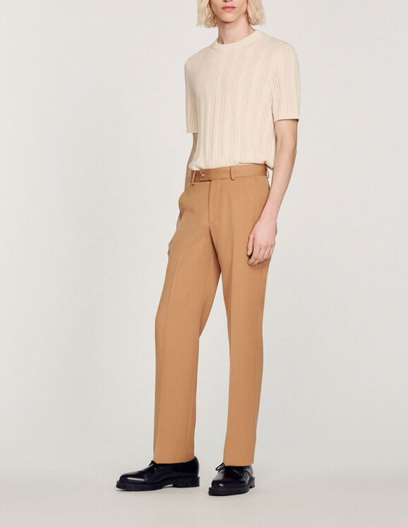Wool blend trousers Camel Homme