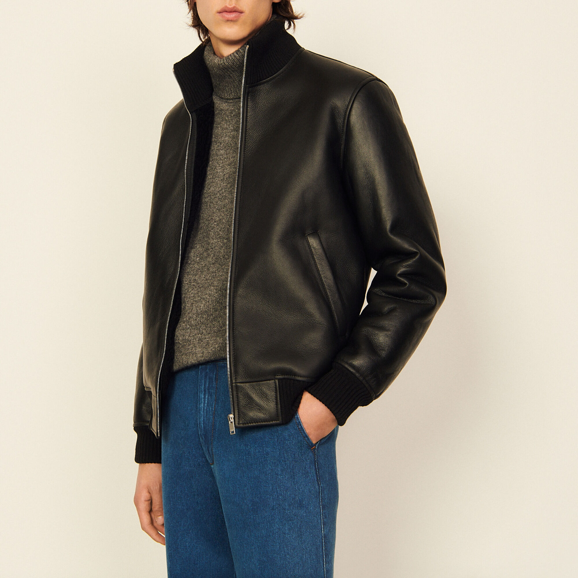Blouson cuir homme 2025 sandro
