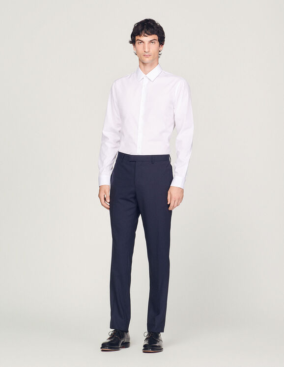 Classic wool suit trousers Navy Blue Homme