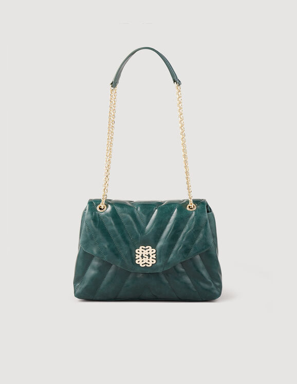 Mila quilted leather bag Green Femme