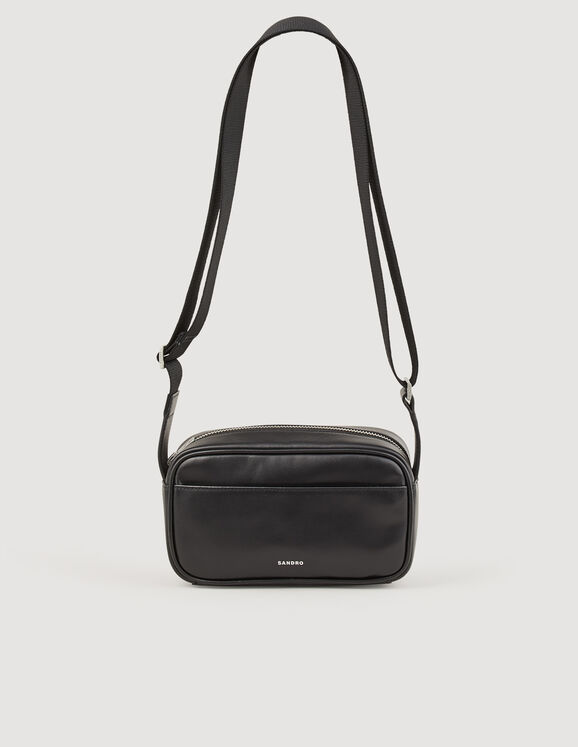 Small smooth leather bag Black Homme