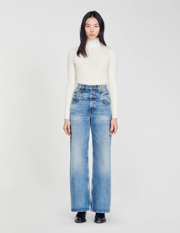 Double-belted jeans Blue Jean Femme