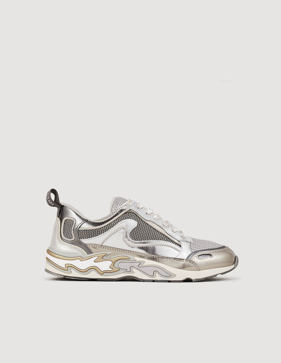 Flame trainers Silver Femme