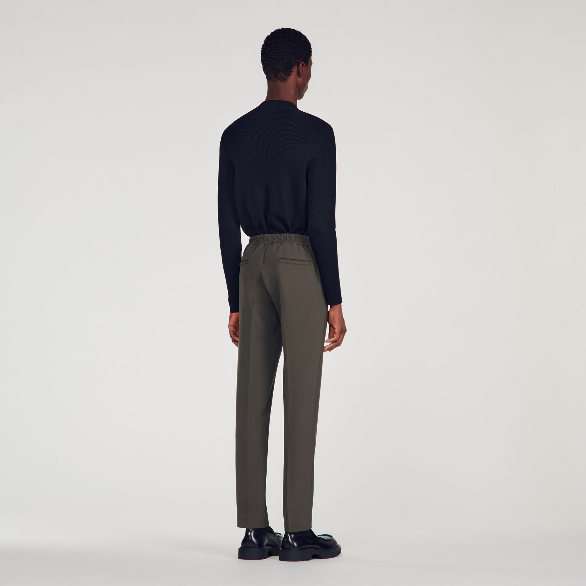 Straight-leg technical cotton jersey pants in Black for | Dolce&Gabbana® US