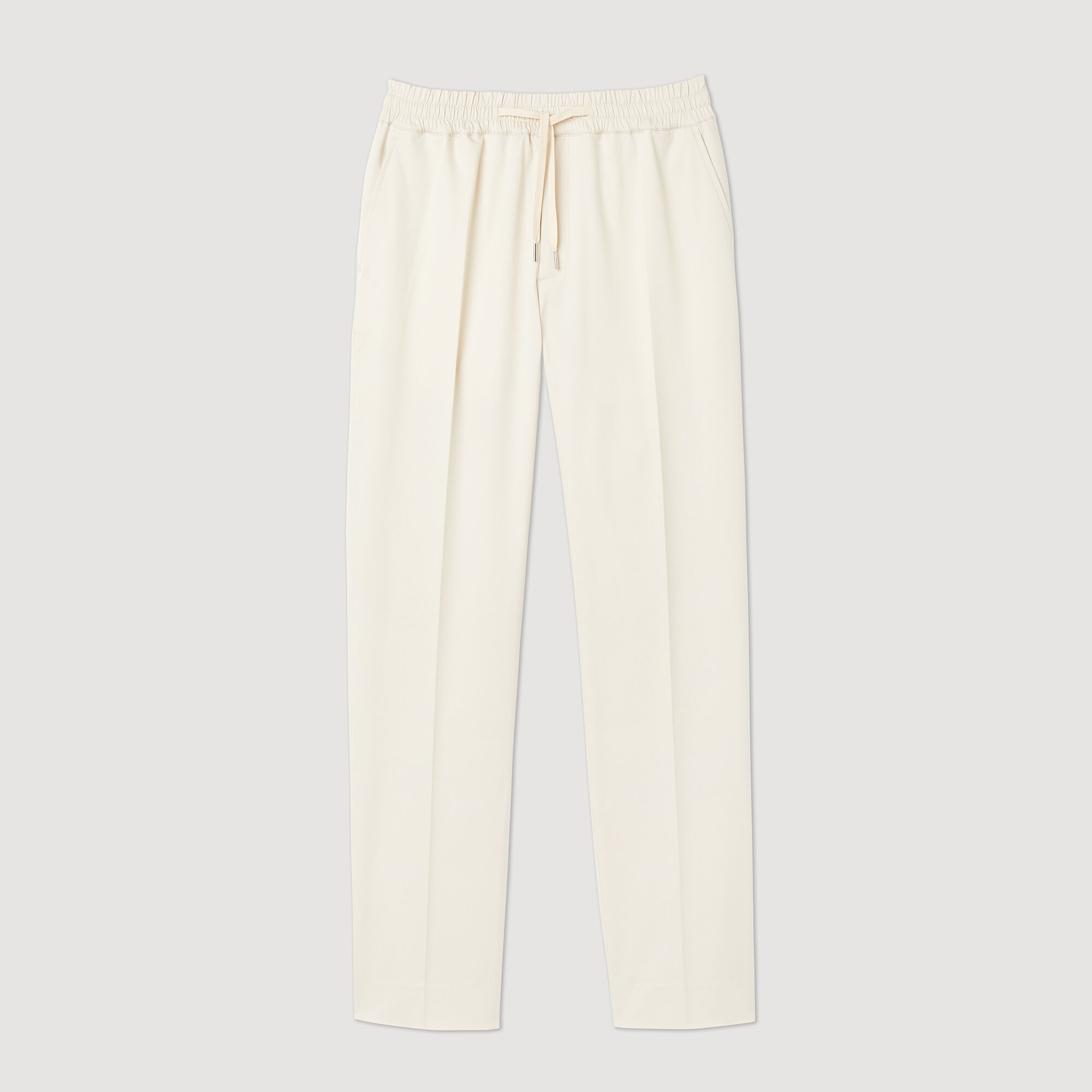 Elasticated straight leg trousers SHPPA01116 Ecru Pants Shorts