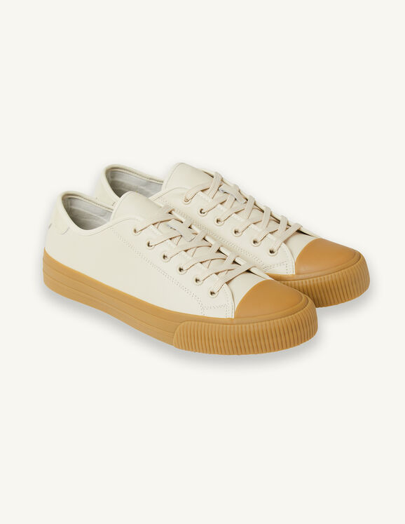 Low-top patent leather trainers Beige Homme
