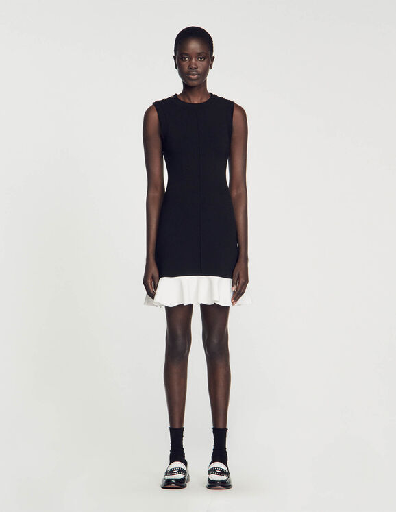Cropped two-tone dress Black Femme