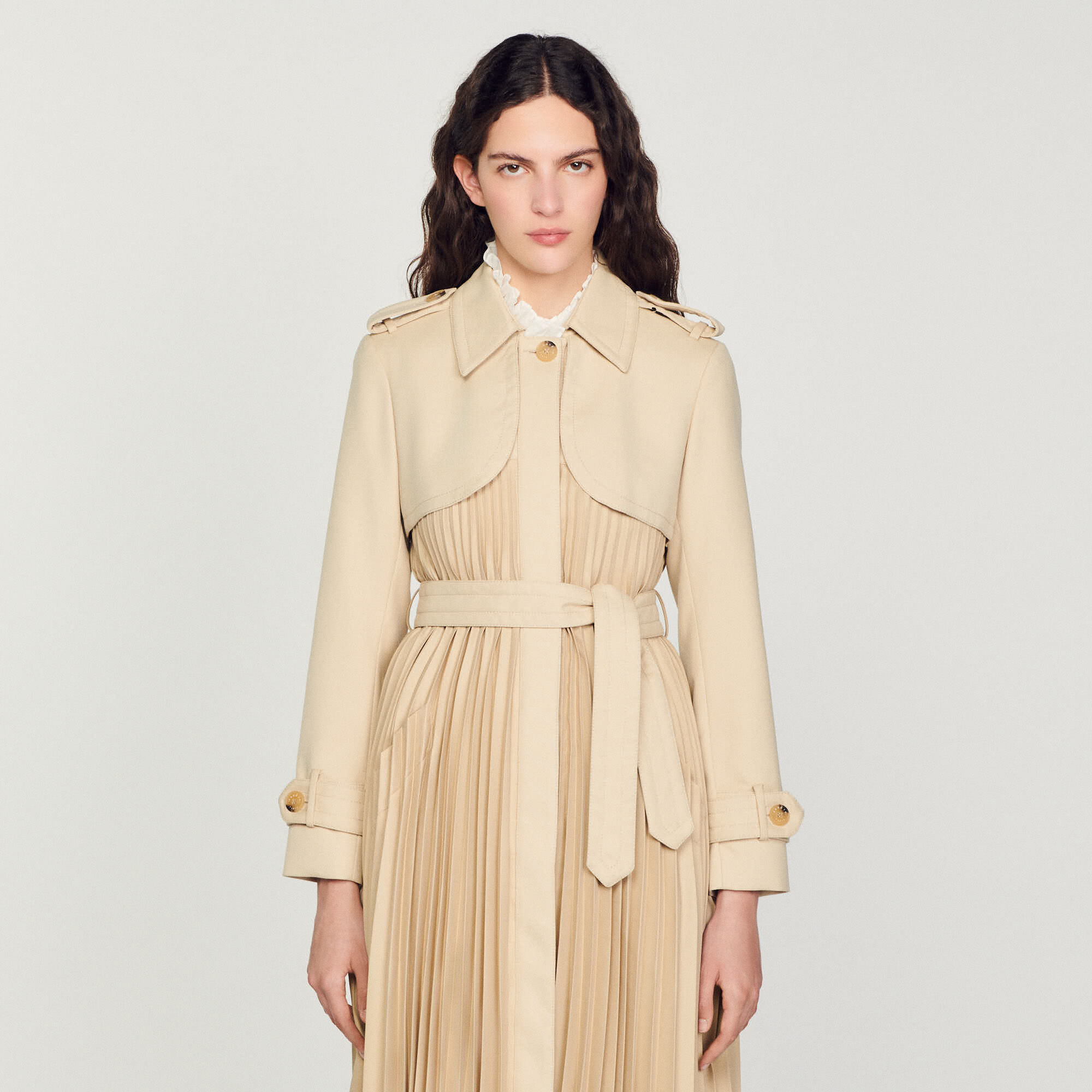 Pleated coat dress new arrivals