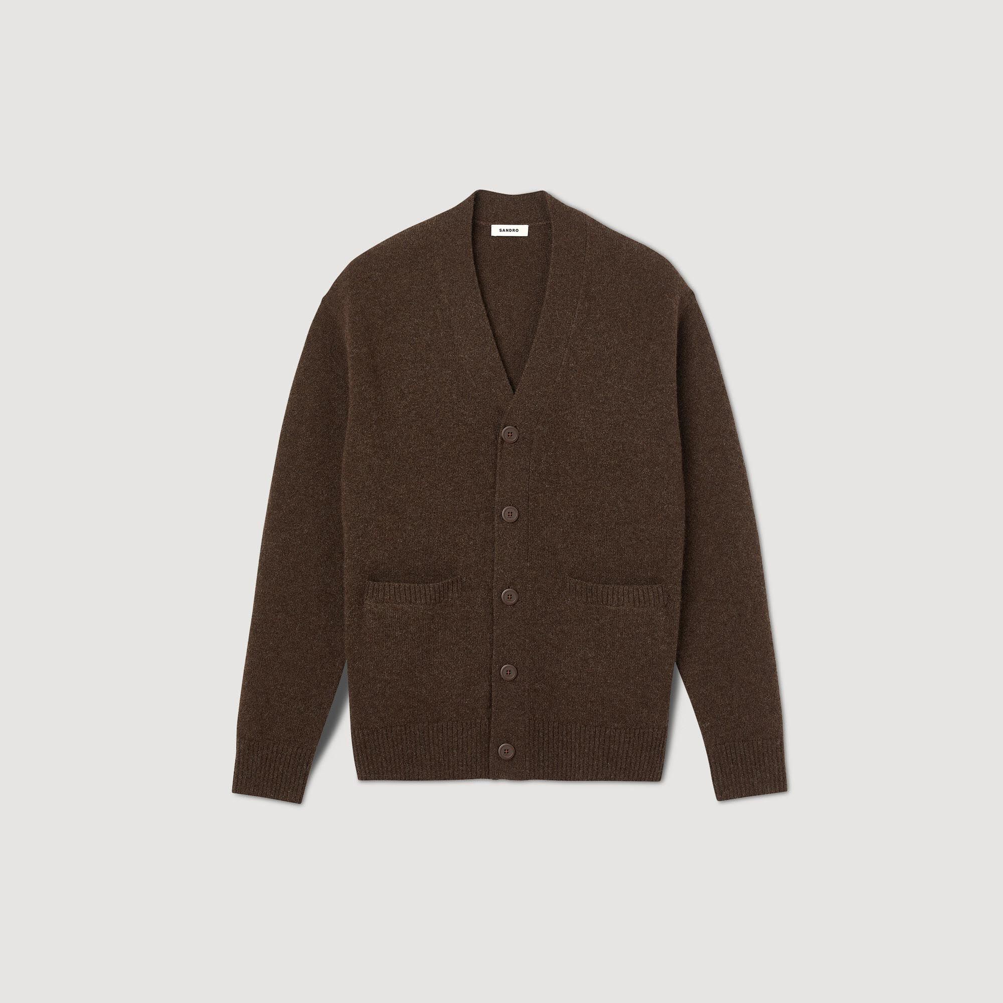 Cardigan top marron homme