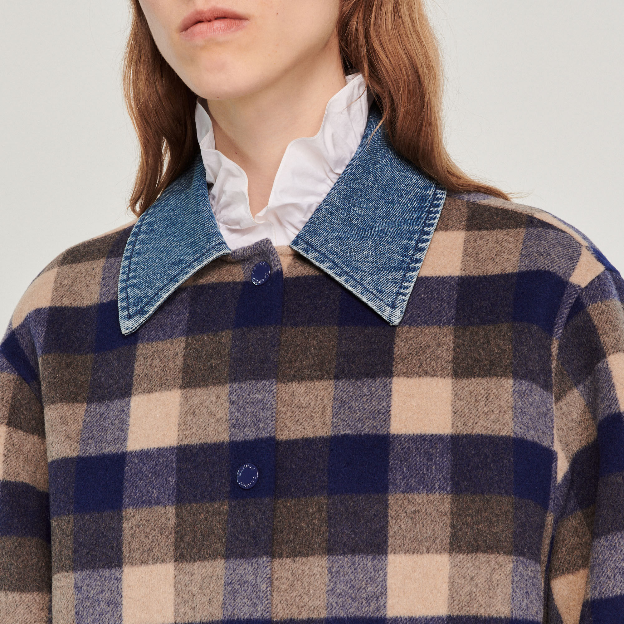 Manteau on sale sandro carreaux
