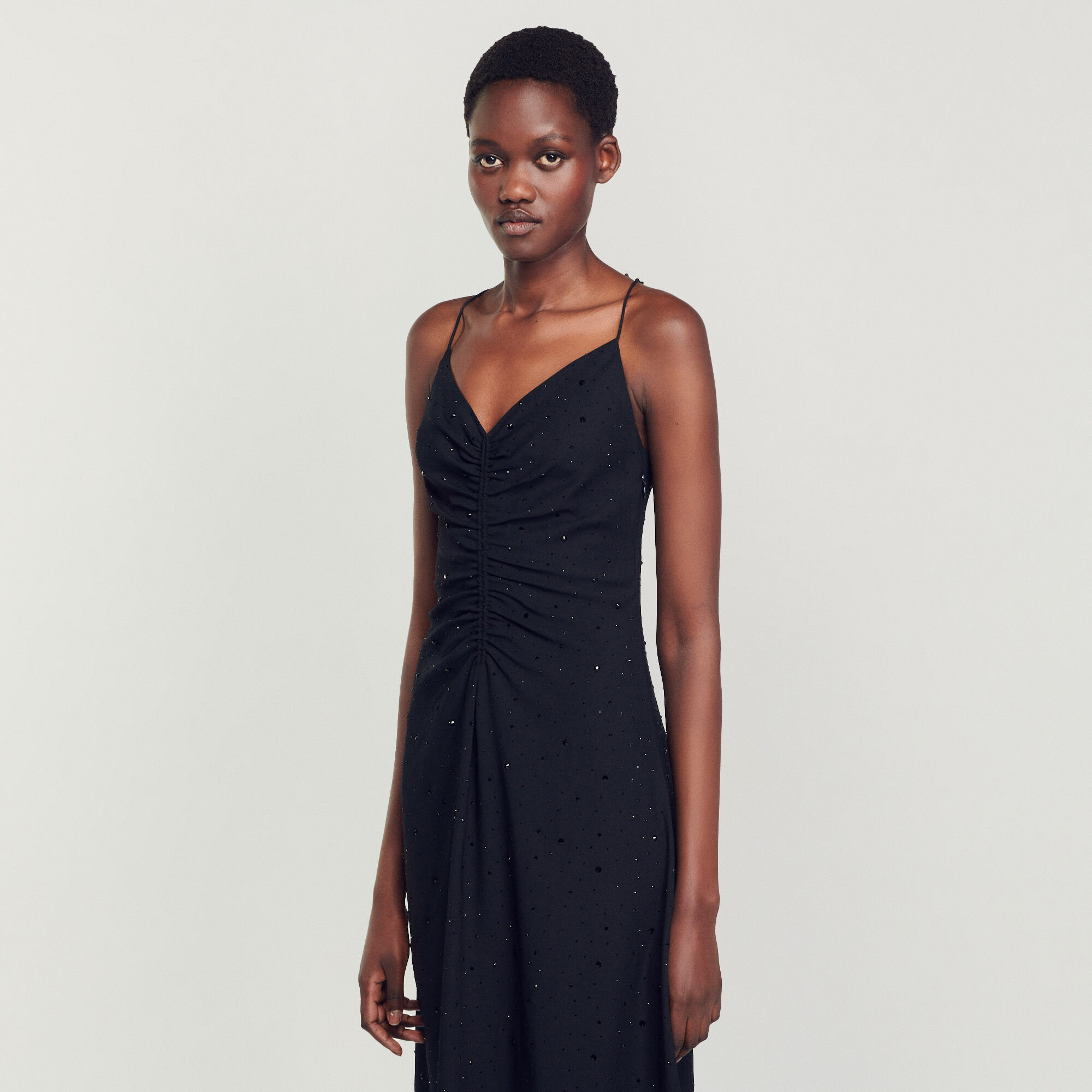 Black rhinestone dress hot sale