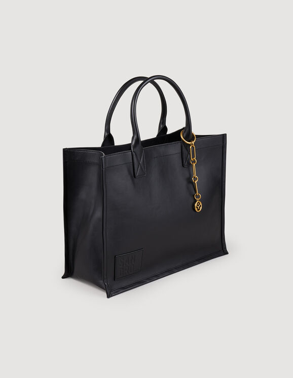 Tote bag in certified leather Black Femme