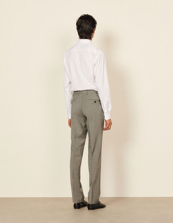 Stretch suit trousers Light Grey Mocked Homme