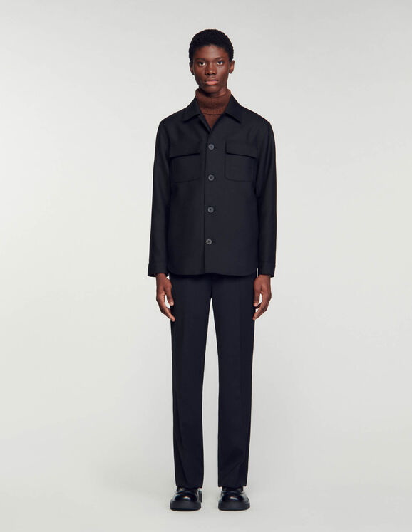 Buttoned overshirt Black Homme