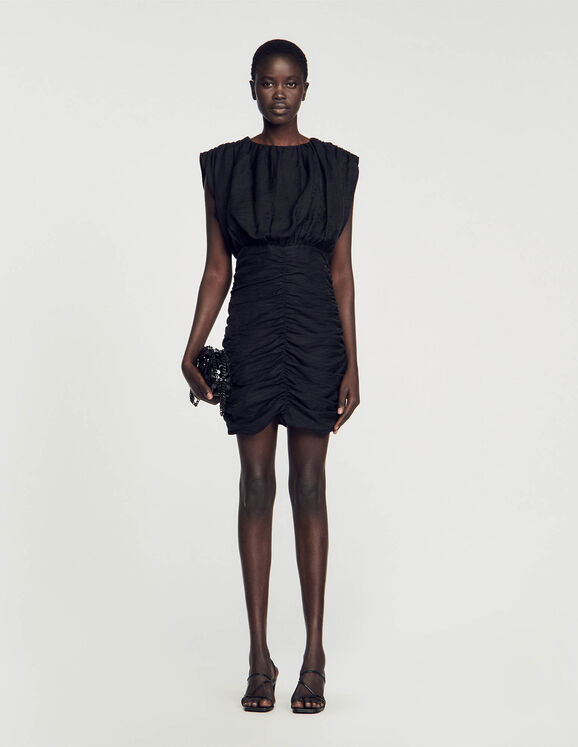 Short draped dress Black Femme