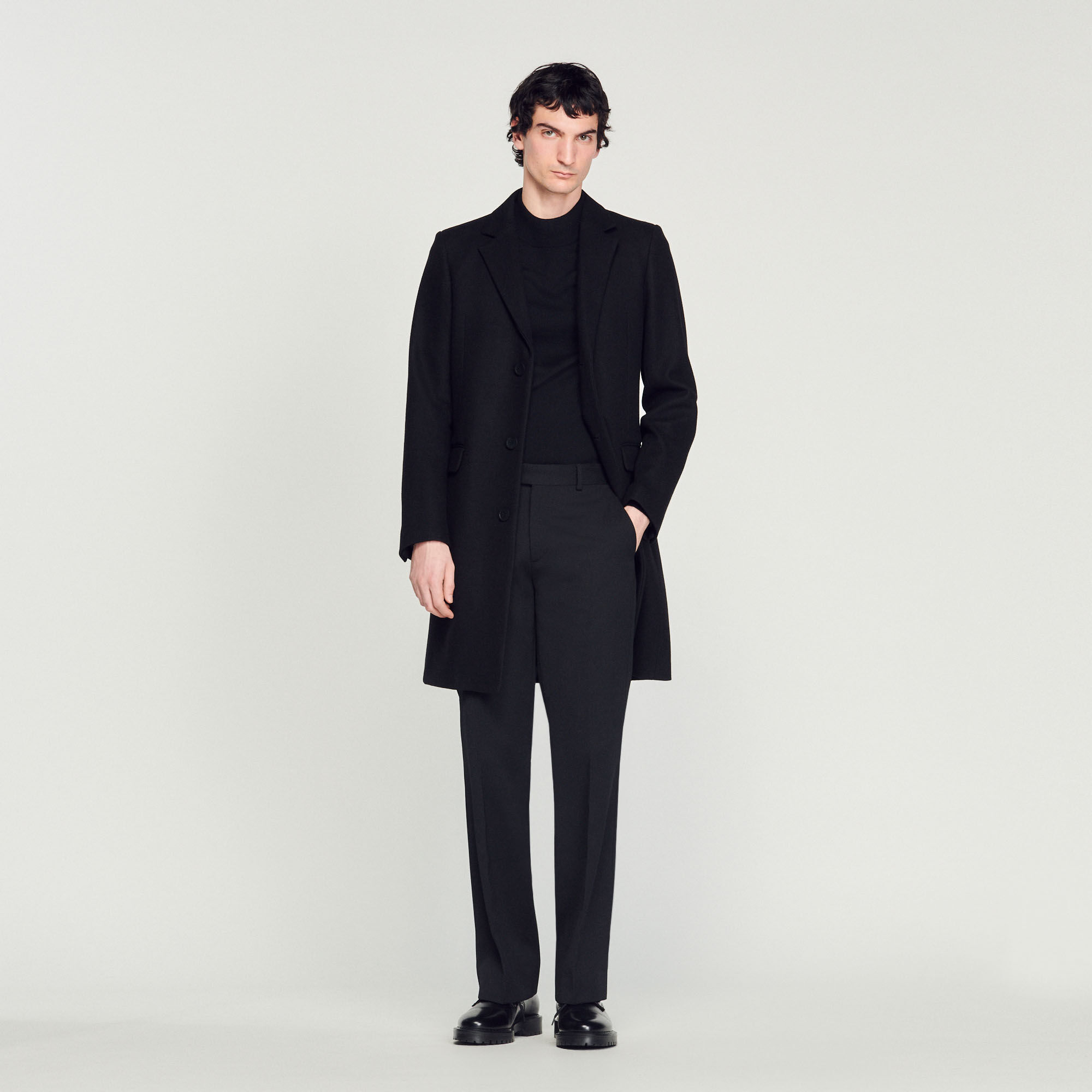 Long coat top men black