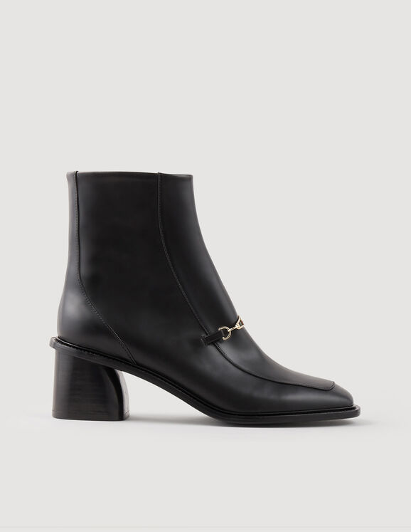 Leather ankle boots Black Femme