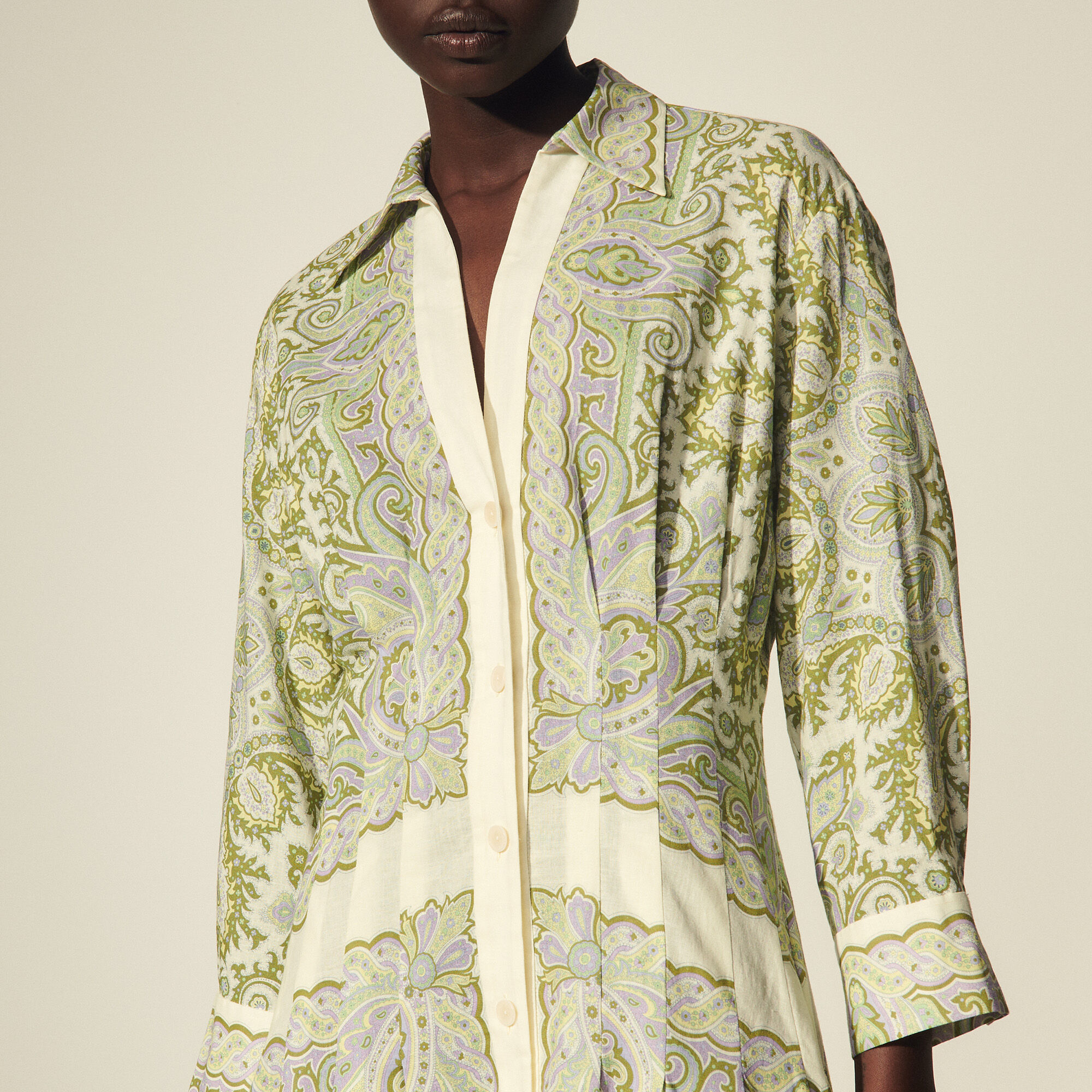 sandro printed shirt dress