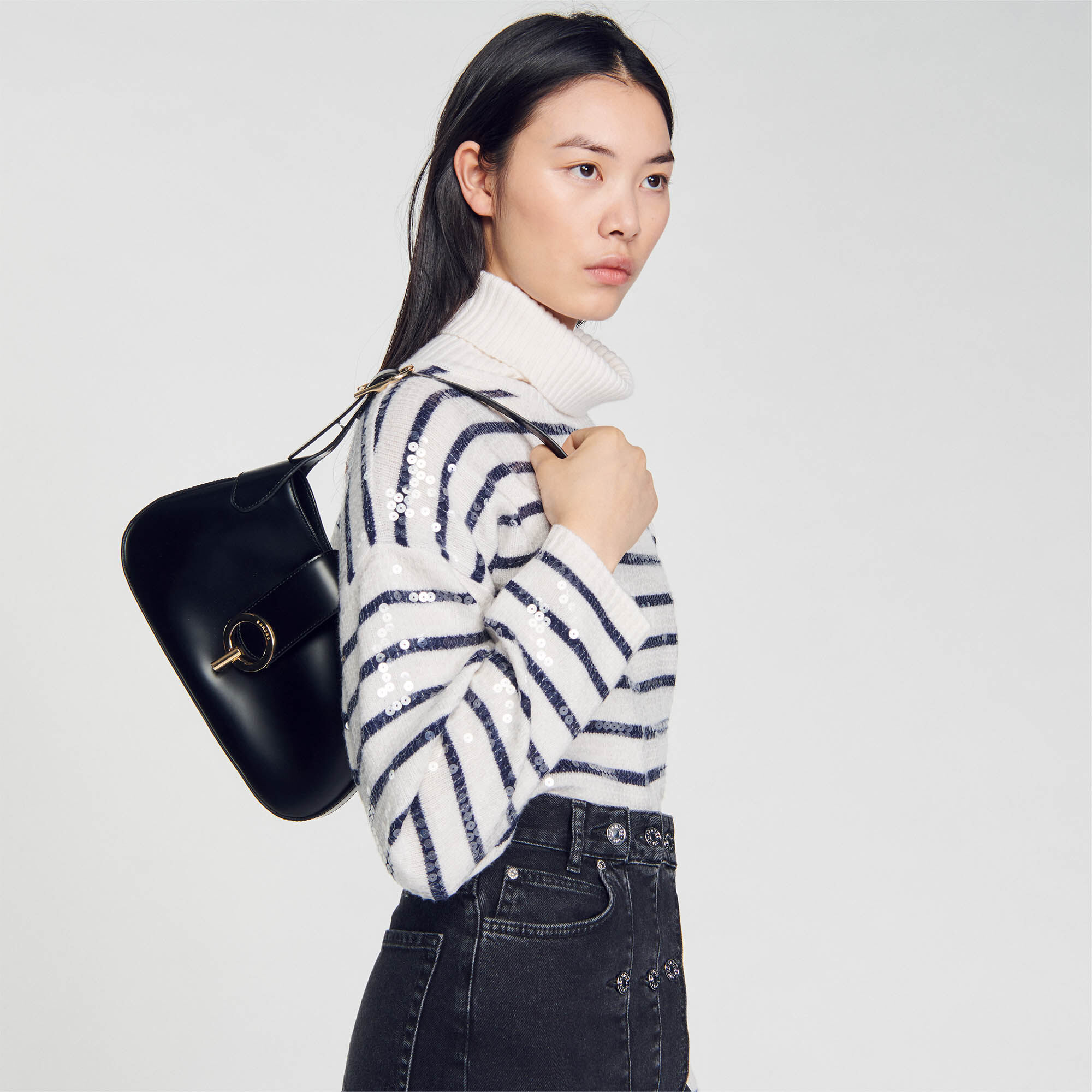 Sac sales baguette cuir