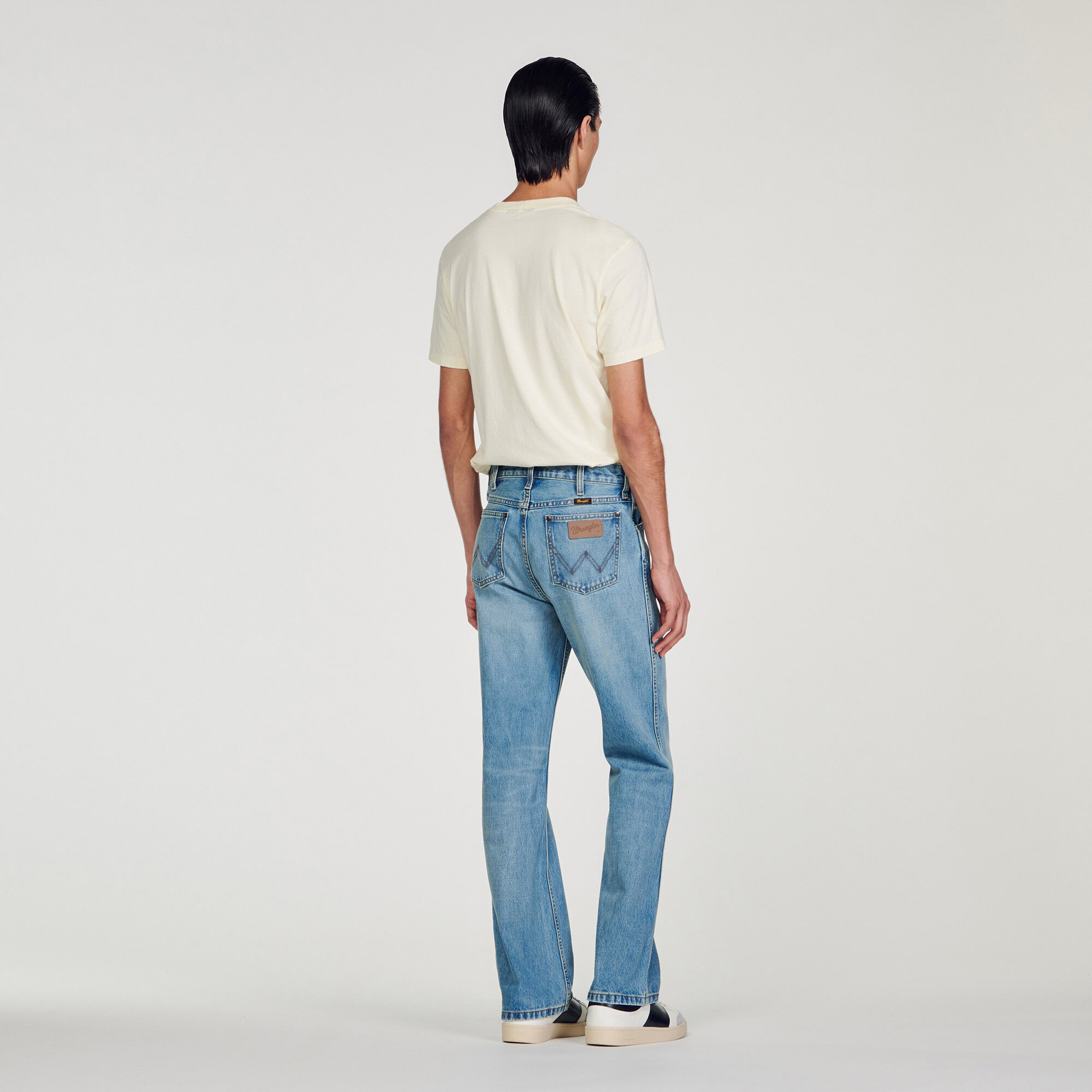 Jean flare d lav SANDROxWRANGLER SHPJE00528 Blue Vintage Denim