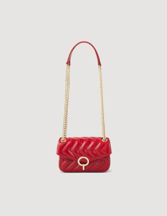 Plain leather Yza Mini Bag Red Femme