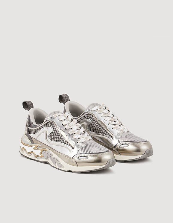 Flame trainers Silver Femme