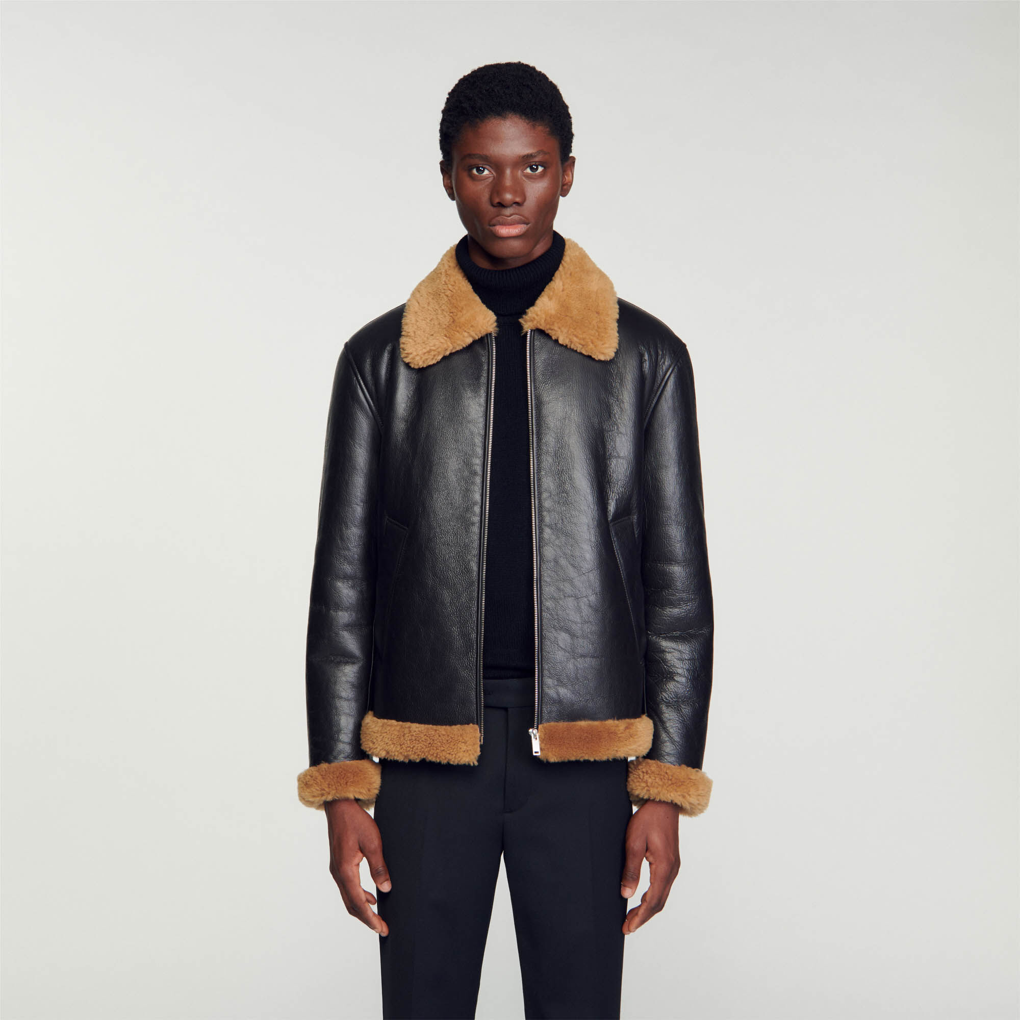 Mens shearling hotsell jacket sale