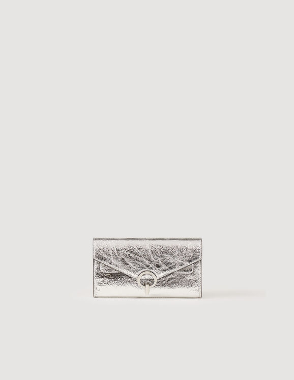 Yza Pocket clutch bag Silver Femme