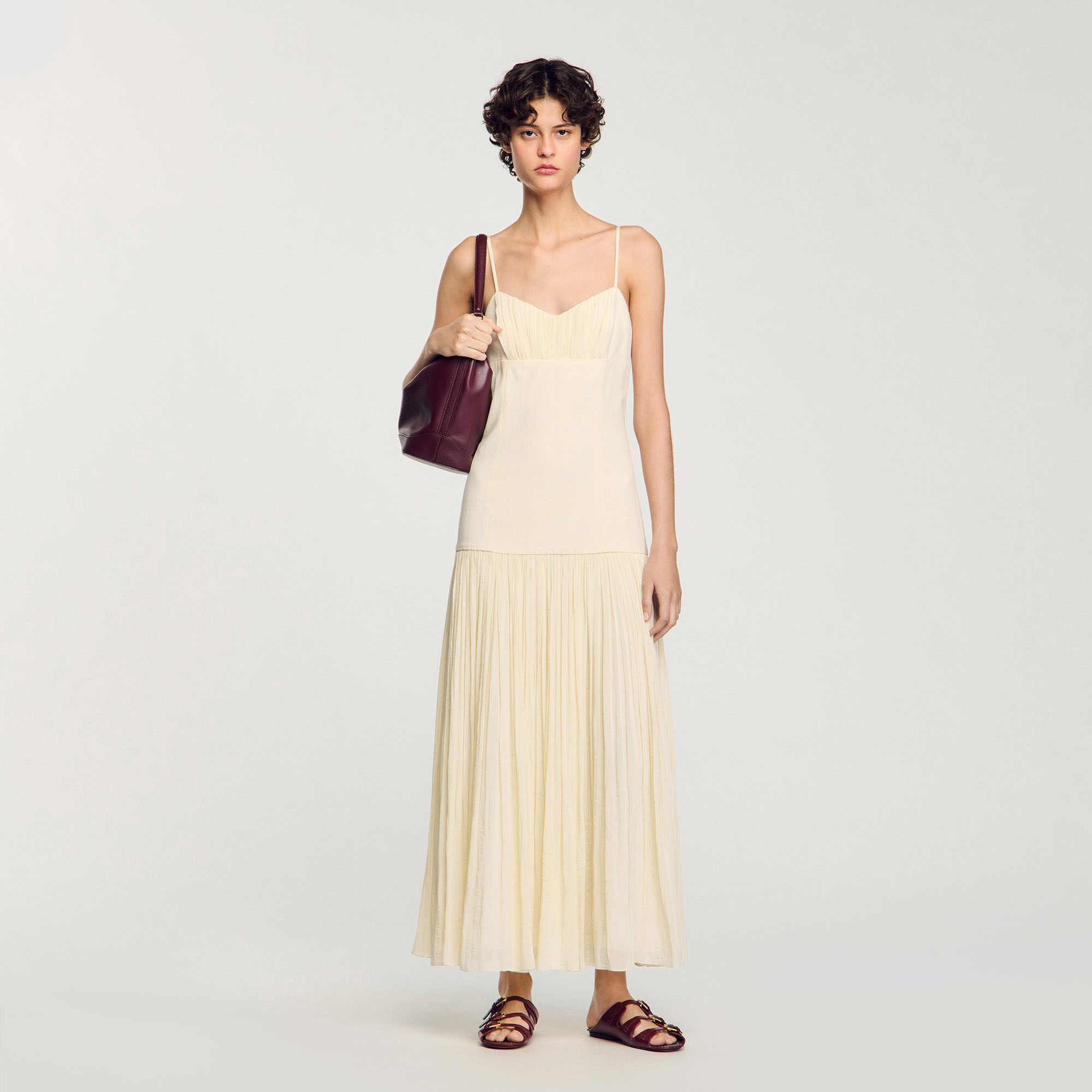 Pleated maxi dress | Sandro IE